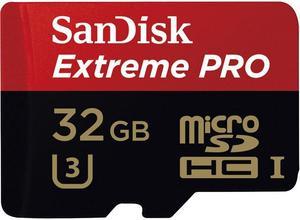 SanDisk 32GB Extreme PRO microSDHC UHS-I/U3 Class 10 Memory Card with Adapter, Speed Up to 95MB/s (SDSDQXP-032G-G46A)