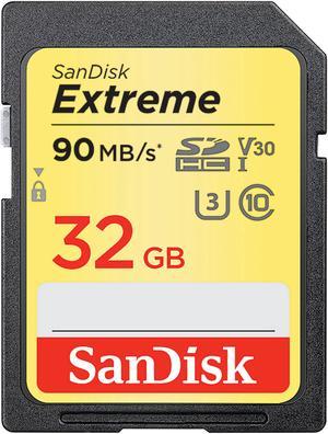 SanDisk 32GB Extreme SDHC UHS-I/U3 Class 10 Memory Card, Speed Up to 90MB/s (SDSDXVE-032G-GNCIN)