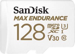 SanDisk 128GB MAX ENDURANCE microSDXC U3 V30 Memory Card with Adapter for Home Security Cameras and Dash Cams Speed up to 100MBs SDSQQVR128GGN6IA