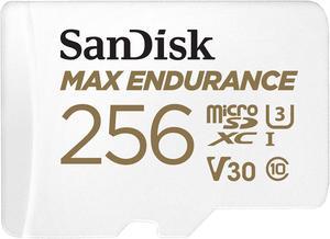SanDisk 256GB MAX ENDURANCE microSDXC, U3, V30, Memory Card with Adapter for Home Security Cameras and Dash Cams, Speed up to 100MB/s (SDSQQVR-256G-GN6IA)