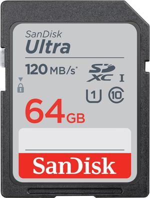 SanDisk 64GB Ultra SDXC UHS-I / Class 10 Memory Card, Speed Up to 120MB/s (SDSDUN4-064G-GN6IN)
