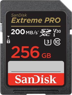 SanDisk 256GB Extreme Pro SDXC UHS-I/U3 V30 Class 10 Memory Card, Speed Up to 200MB/s (SDSDXXD-256G-GN4IN)