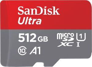 SanDisk 512GB Ultra microSDXC A1 UHS-I/U1 Class 10 Memory Card with Adapter, Speed Up to 150MB/s (SDSQUAC-512G-GN6MA)
