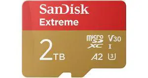 SanDisk Extreme 2TB MicroSD Memory Card Model SDSQXAV-2T00-GN6MA SanDisk Extreme 2TB MicroSD Memory Card Model SDSQXAV-2T00-GN6MA