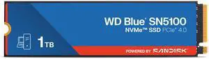 SanDisk WD Blue SN5100 M.2 2280 1TB PCI-Express 4.0 x4 3D NAND Internal Solid State Drive (SSD) - WDS100T5B0E-00CPE0
