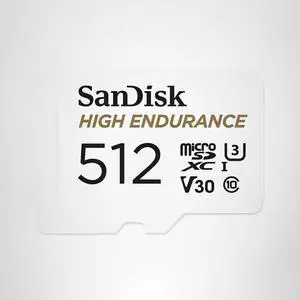 SANDISK 512GB High Endurance Video microSDXC Card with Adapter for Dash Cam and Home Monitoring Systems - C10, U3, V30, 4K UHD, Micro SD Card - SDSQQNR-512G-GN6IA SANDISK 512GB High Endurance Video microSDXC Card with Adapter for Dash Cam and Home Monitoring Systems - C10, U3, V30, 4K UHD, Micro SD Card - SDSQQNR-512G-GN6IA