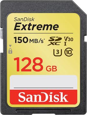 SanDisk 128GB Extreme SDXC UHS-I/U3 Class 10 V 30 Memory Card, Speed Up to 150MB/s (SDSDXV5-128G-GNCIN)