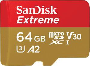 SanDisk 64GB Extreme microSDXC UHS-I/U3 A2 Memory Card with Adapter, Speed Up to 160MB/s (SDSQXA2-064G-GN6MA)