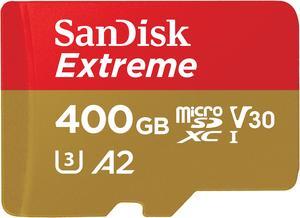 SanDisk 400GB Extreme microSDXC UHSIU3 A2 Memory Card with Adapter Speed Up to 160MBs SDSQXA1400GGN6MA