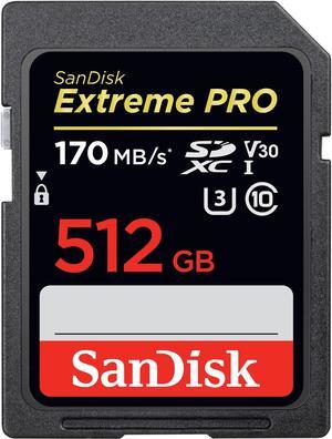 SanDisk Extreme Pro 512GB SDXC UHS-I/U3 V30 Memory Card, Speed Up to 170MB/s (SDSDXXY-512G-GN4IN)