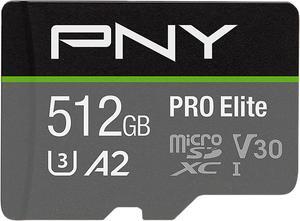 PNY PRO Elite 512GB microSDXC Flash Card Model P-SDUX512U3100PRO-GE