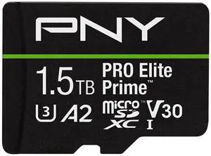 PNY PRO Elite Prime 1.5TB microSDXC Flash Card Model P-SDU1T5V32200PEP-GE PNY PRO Elite Prime 1.5TB microSDXC Flash Card Model P-SDU1T5V32200PEP-GE