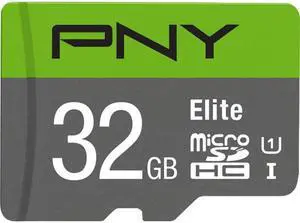PNY 32GB Elite microSDHC UHS-I/U1 Class 10 Memory Card with Adapter, Speed Up to 85MB/s (P-SDU32U185EL-GE)