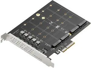 PCIe 3.0 x4 to 4-Port M.2 NVMe Adapter Card