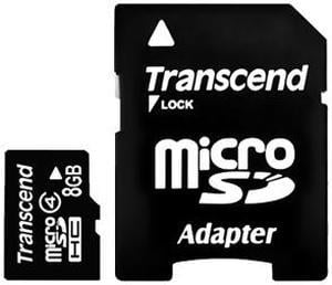 Transcend 8GB microSDHC Flash Card Model TS8GUSDHC4