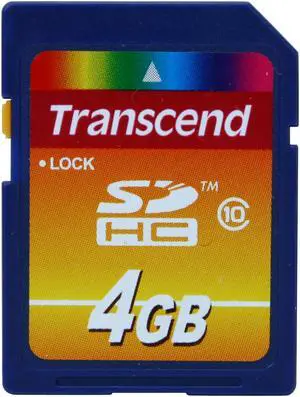 Transcend 4GB Secure Digital High-Capacity (SDHC) Flash Card Model TS4GSDHC10