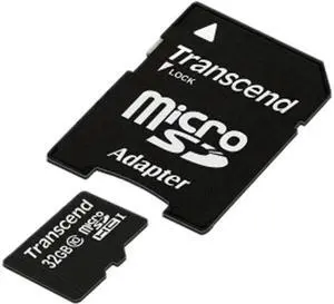 Transcend 32GB microSDHC Flash Card with Adapter Model TS32GUSDU1