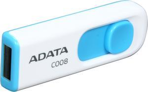 ADATA Classic Series 16GB Retractable USB 2.0 Flash Drive (White + Blue) Model AC008-16G-RWE