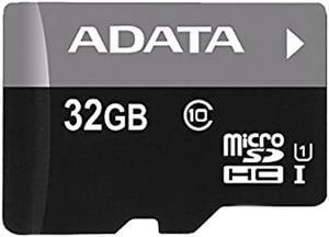 ADATA 32GB Premier microSDHC UHS-I / Class 10 Memory Card with SD Adapter, Speed Up to 50MB/s (AUSDH32GUICL10-RA1)