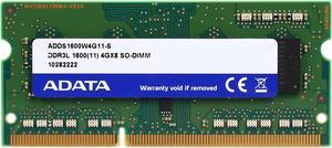ADATA 4GB 204-Pin DDR3 SO-DIMM DDR3L 1600 (PC3L 12800) Laptop Memory Model ADDS1600W4G11-S