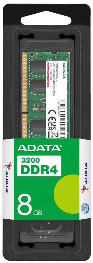 Adata 8GB DDR4 3200 SO-DIMM Single Tray Memory - AD4S32008G22-SGN Adata 8GB DDR4 3200 SO-DIMM Single Tray Memory - AD4S32008G22-SGN