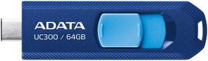 ADATA 64GB UC300 Type-C USB 3.2 Gen1 Flash Drive, Speed Up to 100MB/s (ACHO-UC300-64G-RNB/BU)