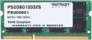 Patriot Signature 8GB 204-Pin DDR3 SO-DIMM DDR3 1333 (PC3 10600) Laptop Memory Model PSD38G13332S