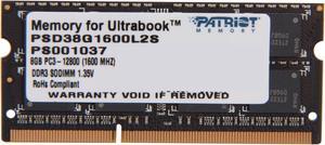 Patriot Signature Line 8GB 204-Pin DDR3 SO-DIMM DDR3L 1600 (PC3L 12800) Laptop Memory Model PSD38G1600L2S