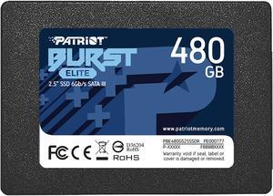 Patriot Burst Elite 2.5" 480GB SATA III TLC Internal Solid State Drive (SSD) PBE480GS25SSDR