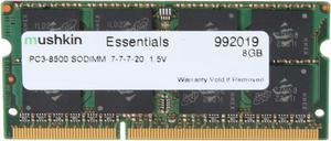 Mushkin Enhanced Essentials 8GB 204-Pin DDR3 SO-DIMM DDR3 1066 (PC3 8500) Laptop Memory Model 992019