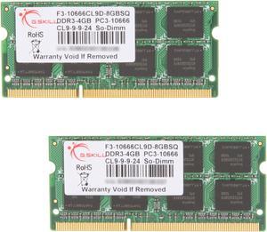 G.SKILL 8GB (2 x 4GB) 204-Pin DDR3 SO-DIMM DDR3 1333 (PC3 10666) Laptop Memory Model F3-10666CL9D-8GBSQ
