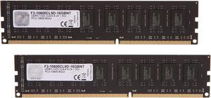 G.SKILL Value Series 16GB (2 x 8GB) DDR3 1333 (PC3 10600) Desktop Memory Model F3-10600CL9D-16GBNT