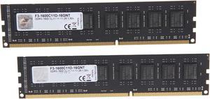 G.SKILL Value 16GB (2 x 8GB) 240-Pin PC RAM DDR3 1600 (PC3 12800) Desktop Memory Model F3-1600C11D-16GNT