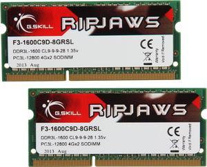 G.SKILL Ripjaws Series 8GB (2 x 4GB) 204-Pin DDR3 SO-DIMM DDR3L 1600 (PC3L 12800) Laptop Memory Model F3-1600C9D-8GRSL