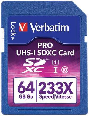 Verbatim PRO 233X 64GB Secure Digital Extended Capacity (SDXC) Flash Card Model 97466