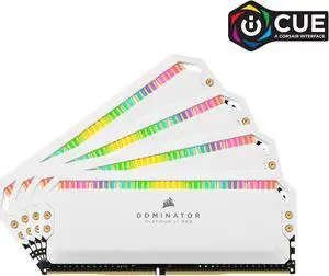 CORSAIR Dominator Platinum RGB 32GB (4 x 8GB) DDR4 4000 (PC4 32000) Desktop Memory Model CMT32GX4M4K4000C19W CORSAIR Dominator Platinum RGB 32GB (4 x 8GB) DDR4 4000 (PC4 32000) Desktop Memory Model CMT32GX4M4K4000C19W