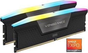 CORSAIR Vengeance RGB 32GB (2 x 16GB) 288-Pin PC RAM DDR5 6000 (PC5 48000) XMP 3.0 AMD EXPO Desktop Memory Model CMH32GX5M2B6000Z30K