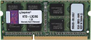 Kingston 8GB DDR3 1600 (PC12800) SODIMM System Specific Memory for Dell Model  KTD-L3C/8G