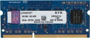 Kingston 4GB 204-Pin DDR3 SO-DIMM DDR3L 1600 (PC3L 12800) Laptop Memory Model KVR16LS11/4