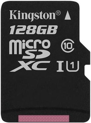 Kingston 128GB  MicroSDXC UHS-I/U1 Class 10 Memory Card with Adapter (SDC10G2/128GB)