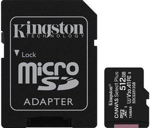 Kingston Canvas Select Plus 512GB microSDXC Flash Card w Adapter Model SDCS2512GBCR