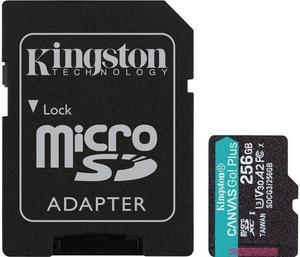 Kingston Canvas Go Plus 256GB microSDXC Flash Card w Adapter Model SDCG3256GBCR