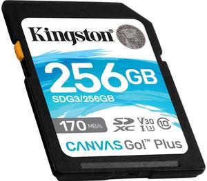 Kingston Canvas Go! Plus 256GB Secure Digital Extended Capacity (SDXC) Flash Card Model SDG3/256GBCR