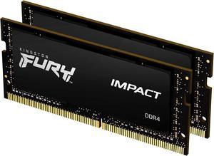 Kingston FURY Impact 32GB (2 x 16GB) 260-Pin DDR4 SO-DIMM DDR4 3200 (PC4 25600) Laptop Memory Model KF432S20IBK2/32