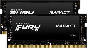 Kingston FURY Impact (2 32GB SO-DIMM Memory (KF432S20IBK2/32) 260-pin CL20 16GB) 3200 MHz Black DDR4 x
