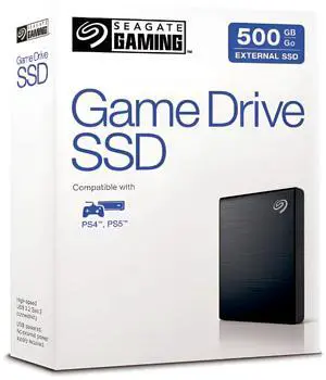 Seagate Game Drive 500GB External Solid State Drive, for PS4 and PS5- Black (STKG500406)
