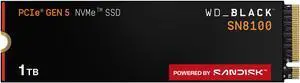 WD_BLACK 1TB SN8100 NVMe SSD Internal Solid State Drive - Gen 5 PCIe 5.0x4, M.2 2280, Seq. Read Speeds Up to 14,900 MB/s, Best for AI Applications, Gaming, and Video Editing - WDS100T1X0M