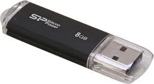 Silicon Power Ultima II-I Series 8GB USB 2.0 Flash Drive (Black) Model SP008GBUF2M01V1K