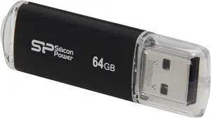 Silicon Power Ultima II-I Series 64GB USB 2.0 Flash Drive (Black) Model SP064GBUF2M01V1K