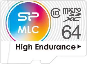 Silicon Power 64GB High Endurance MLC MicroSDXC Memory Card, Ideal for Dash Cam and Security Camera, with Adapter (SP064GBSTXIU3V10SP)
